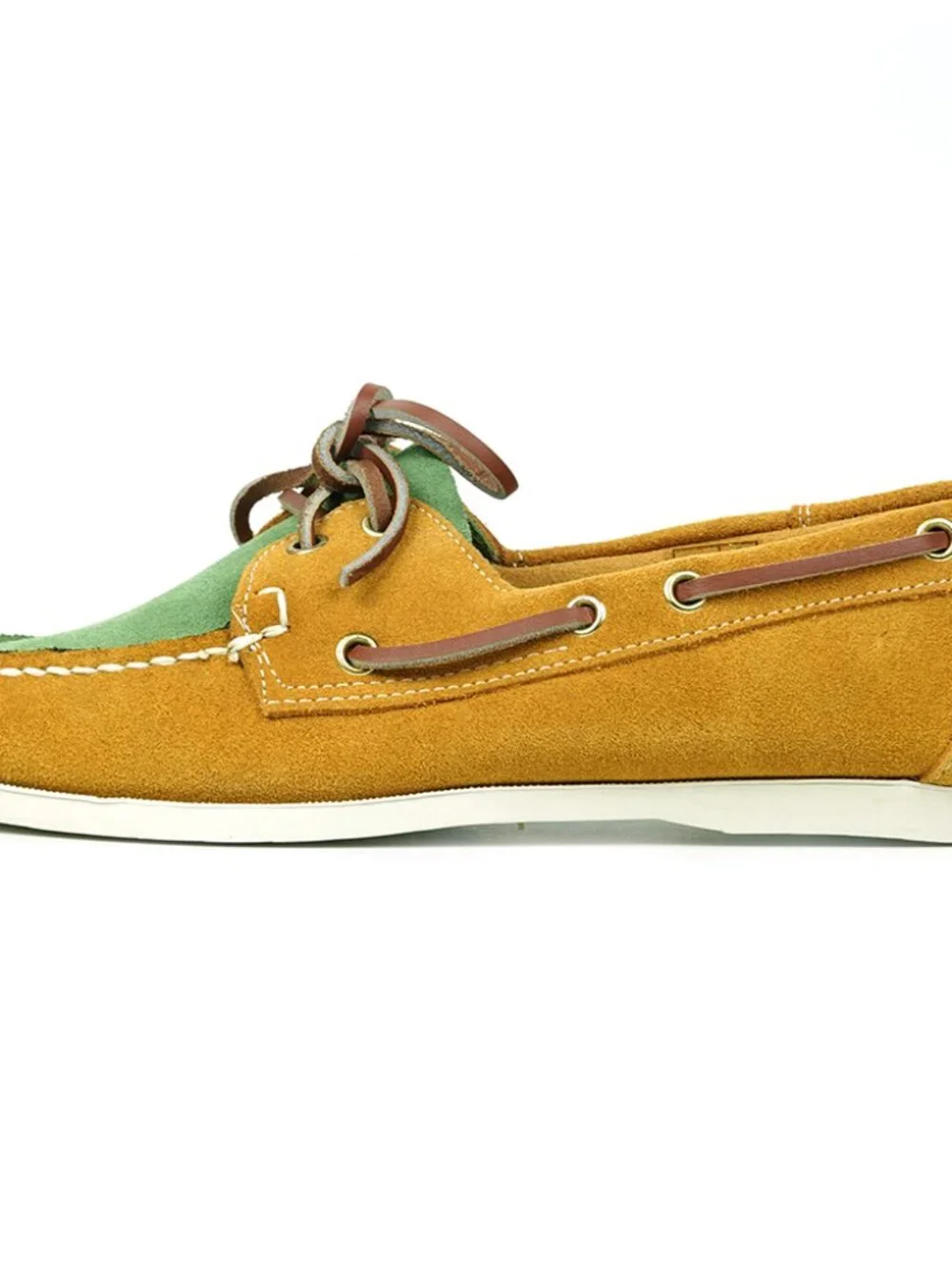 FI-6512-S Yellow Lime Premiun Genuine Suede Lace up Boat Shoes Fiesso by Aurelio